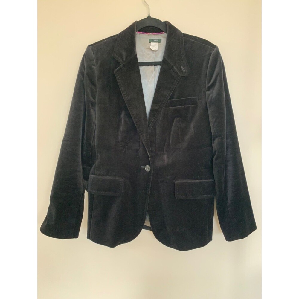 J. CREW velvet black Chic blazer size 12